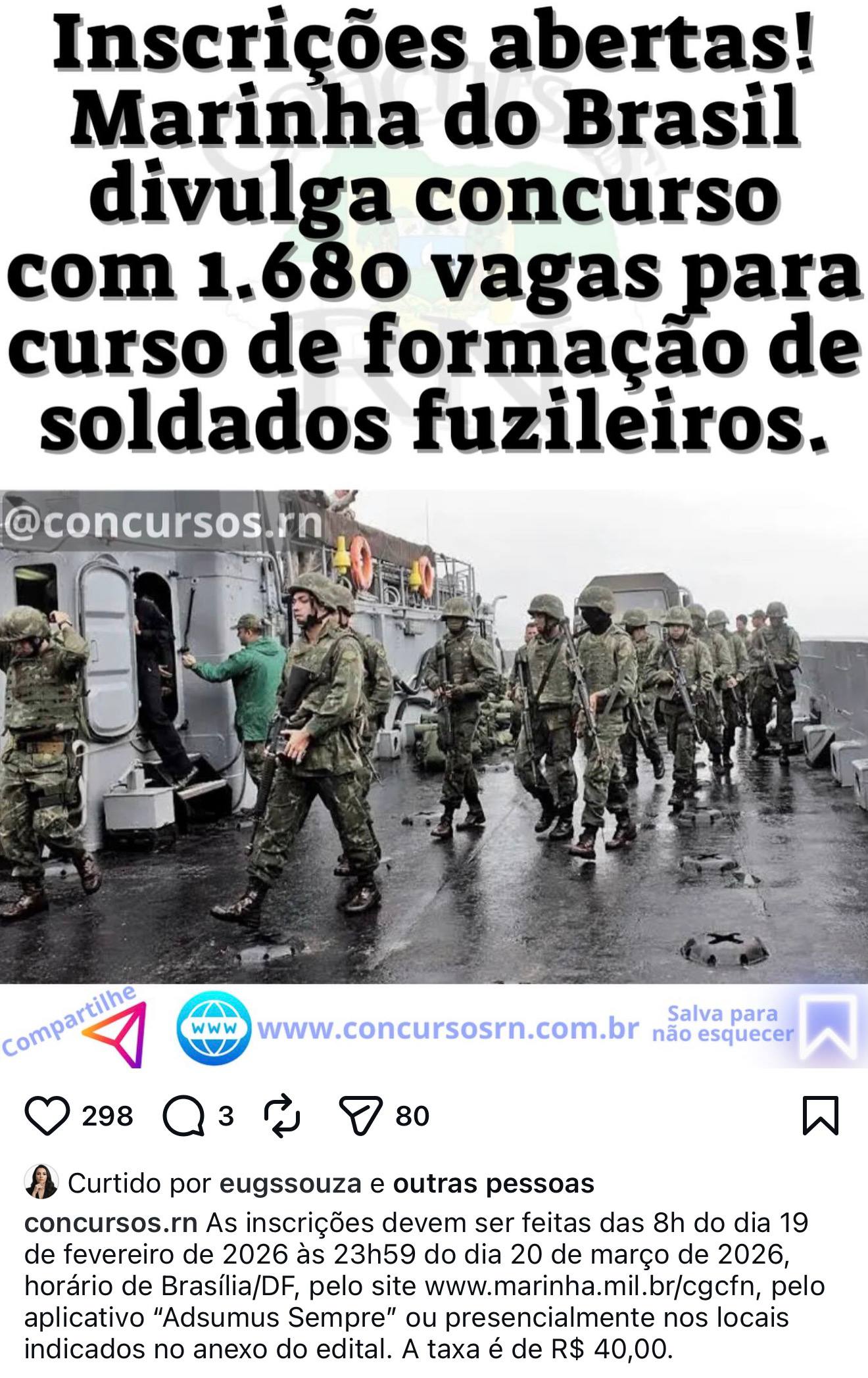Concurso Marinha 2026: 1.680 Vagas para Soldado Fuzileiro Naval — Inscrições Abertas
