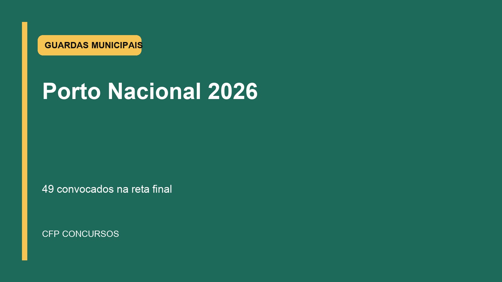 Concurso Guarda Municipal de Porto Nacional: 49 convocados entram na investigação social e reta final fica mais curta