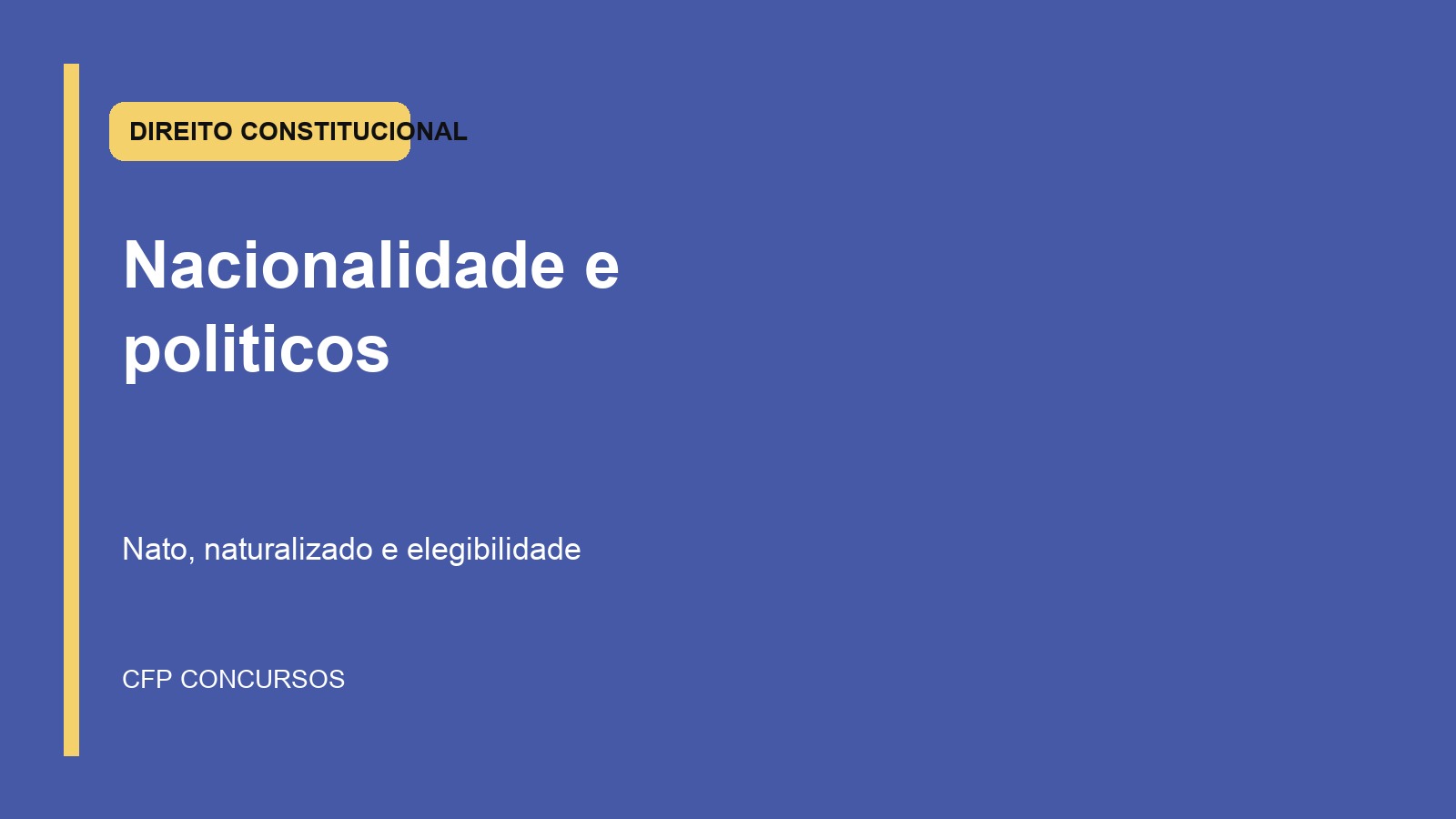 Nacionalidade e direitos políticos: resumo enxuto para concursos policiais sem tropeçar em conceitos parecidos