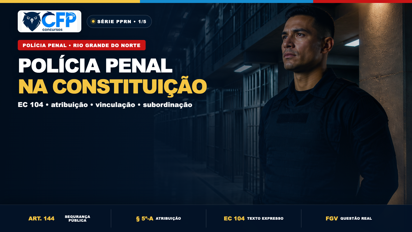 Polícia Penal na Constituição: EC 104, atribuições e subordinação para a PPRN