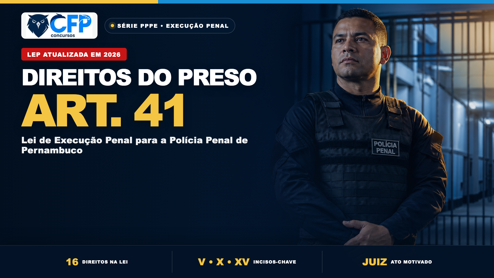 Direitos do preso na LEP: art. 41 atualizado para a Polícia Penal de Pernambuco