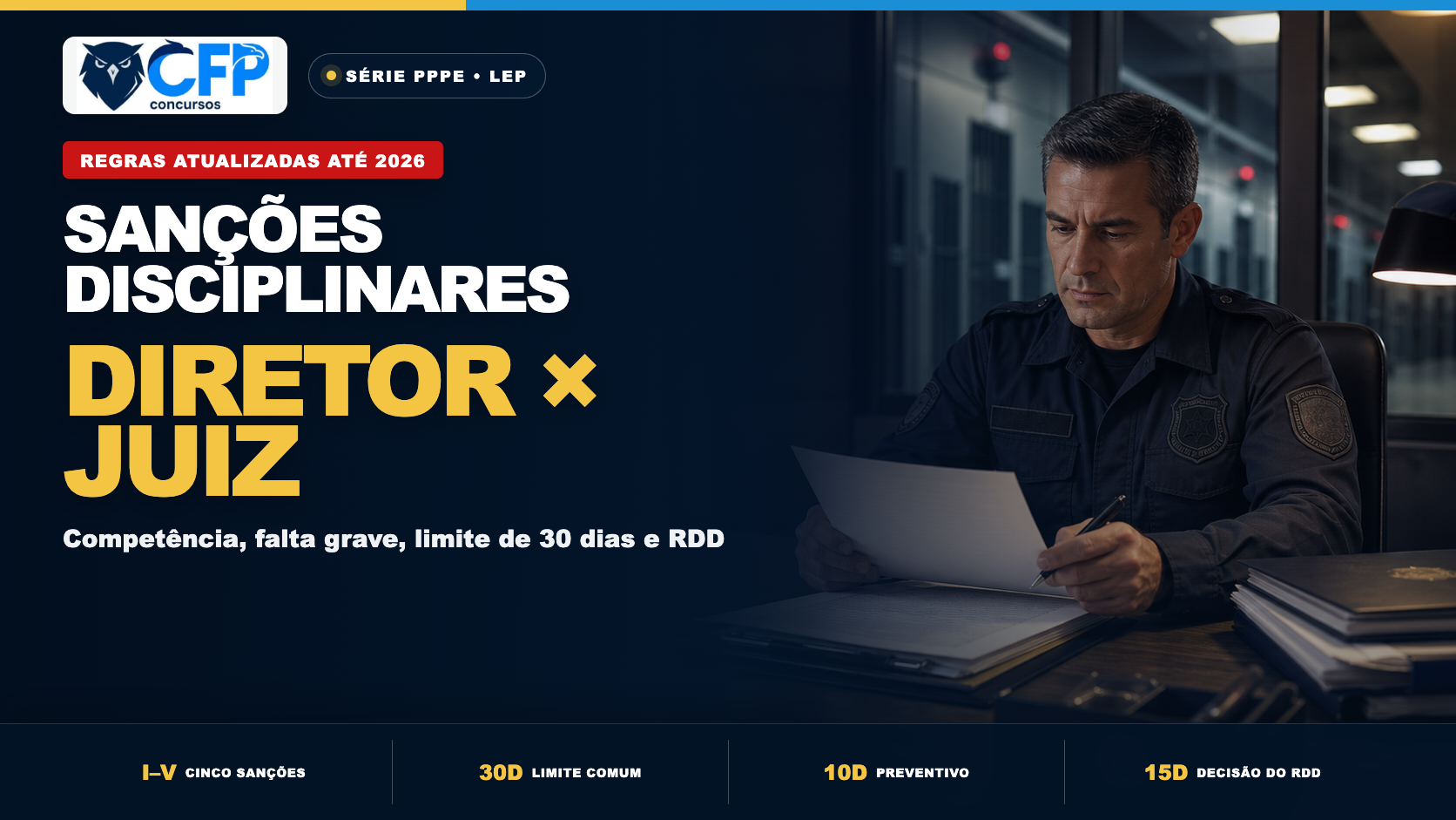 Sanções disciplinares na LEP: diretor, juiz e limites atualizados para a PPPE