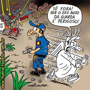 Charge sobre o perigo da atividade policial
