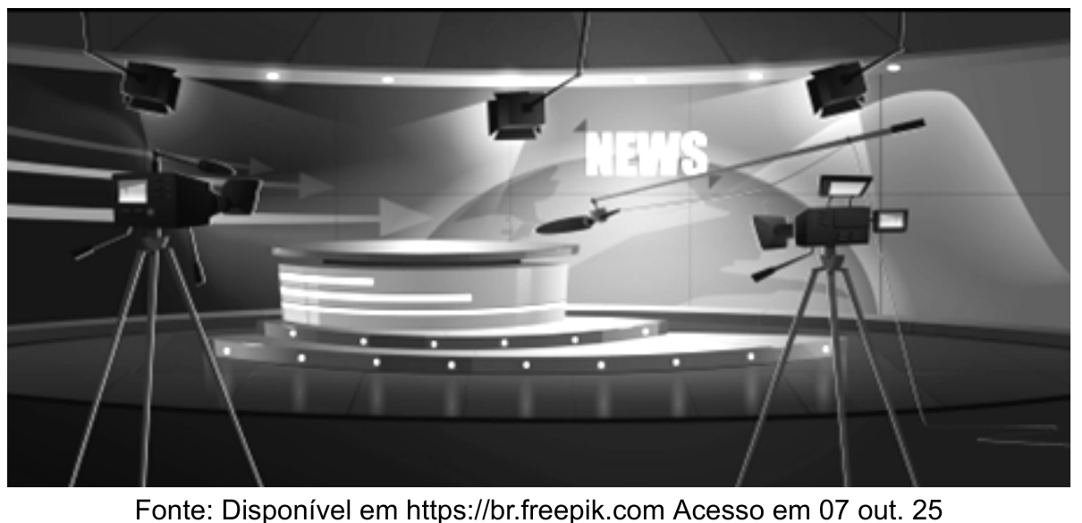 Esquema de iluminação em estúdio de telejornal