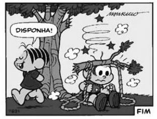 Tirinha de Mônica e Cebolinha no balanço — conclusão