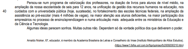 Texto base da questão (continuação)