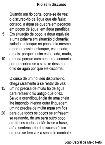Poema Rio sem discurso