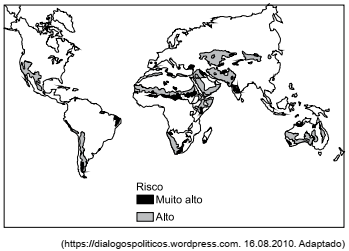 Mapa risco de desertificação mundial