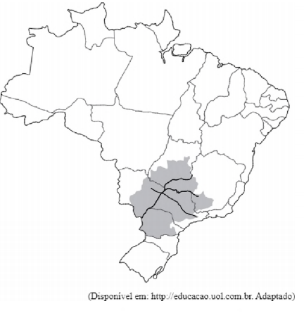 Mapa bacia hidrográfica destacada - Brasil
