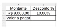 Planilha de desconto em Calc