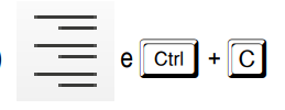 Ícone e atalho Ctrl+C