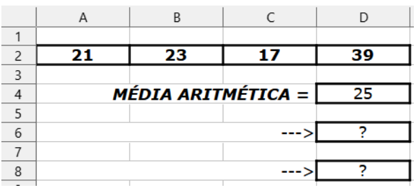 Planilha LibreOffice Calc - média aritmética