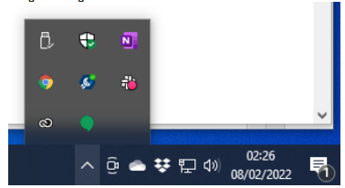 Área de notificação da Barra de Tarefas do Windows