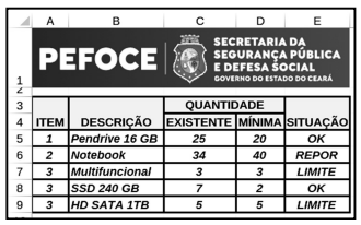 Planilha Excel PEFOCE