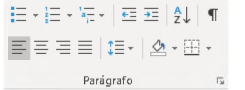 Ícones do grupo Parágrafo Word 2016