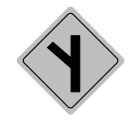 Placa de entroncamento oblíquo à esquerda