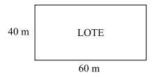 Lote retangular com 40 m por 60 m