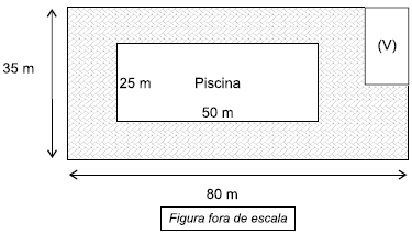 Planta do terreno com piscina e vestiário