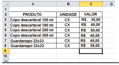 Planilha Excel - questão 26