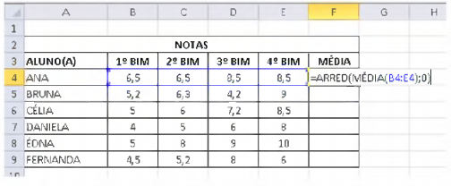Planilha Excel questão 63
