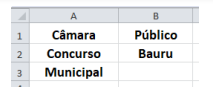 Imagem da planilha Excel para CâmaraBauru