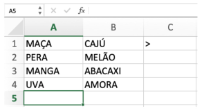 Imagem da planilha Excel utilizada para resolver a questão