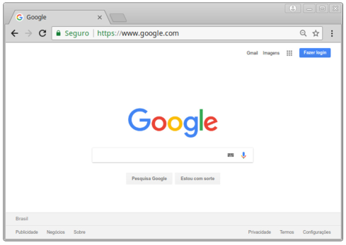 Janela do Google Chrome versão 66.x