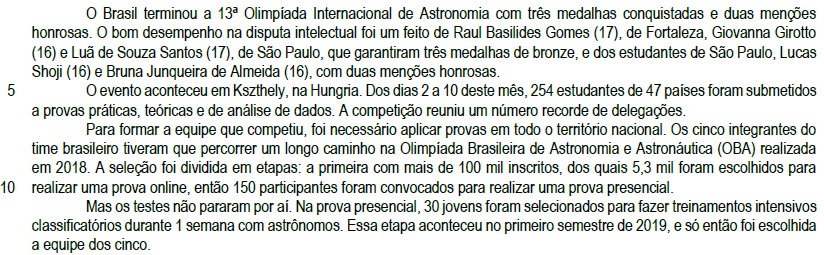 Brasil conquista 3 bronzes na Olimpíada Internacional de Astrofísica