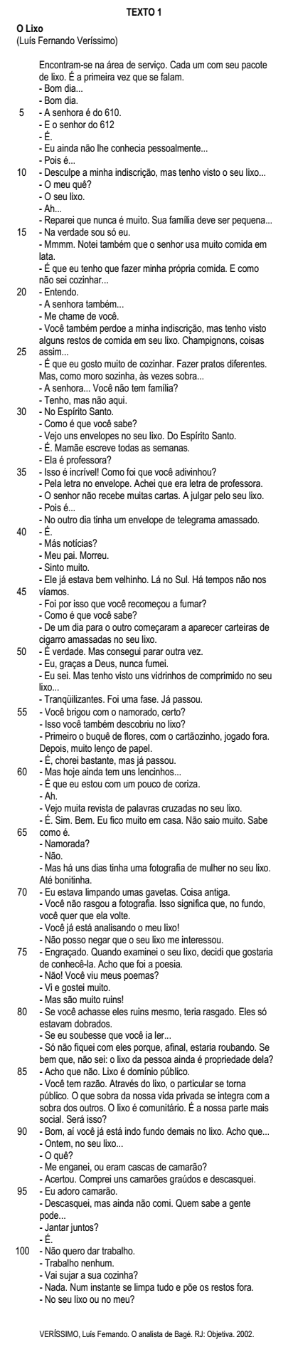 Texto 1 e Texto 2