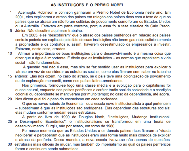 Texto da questão