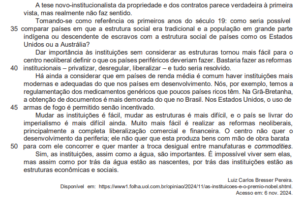 Alternativas da questão
