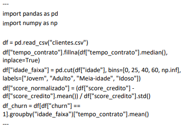 Código Python Churn
