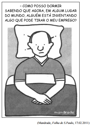 Charge sobre medo de perda de emprego por invenções