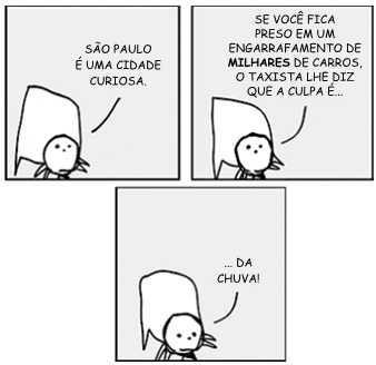 Tira de quadrinhos André Dahmer - trânsito em São Paulo